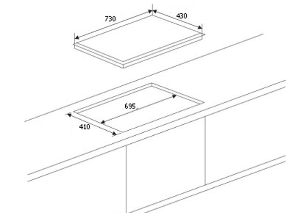 Kích thước bếp từ đôi NE7320IC